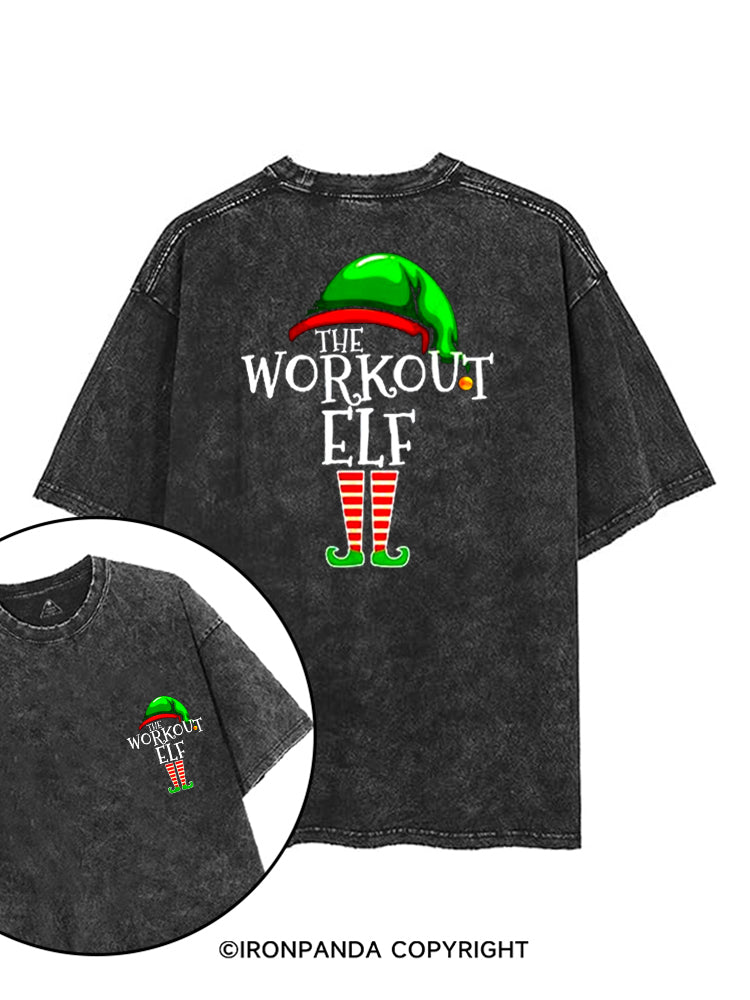 THE WORKOUT ELF printed Gym Shirt