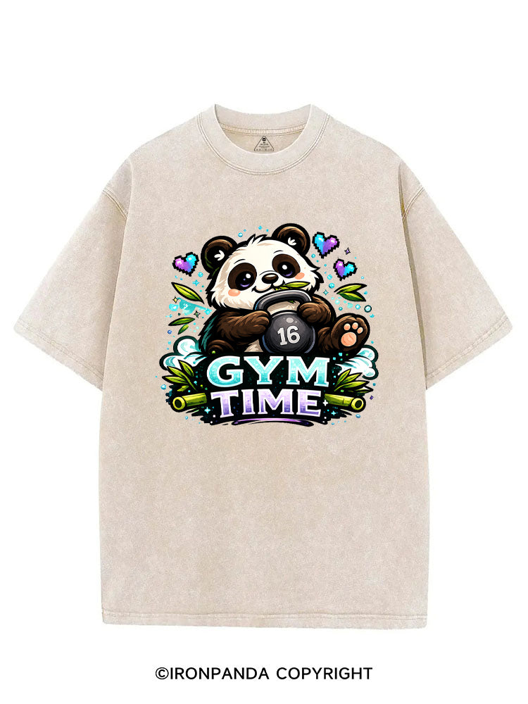 GYM TIME KETTLEBELL PANDA VINTAGE GYM SHIRT
