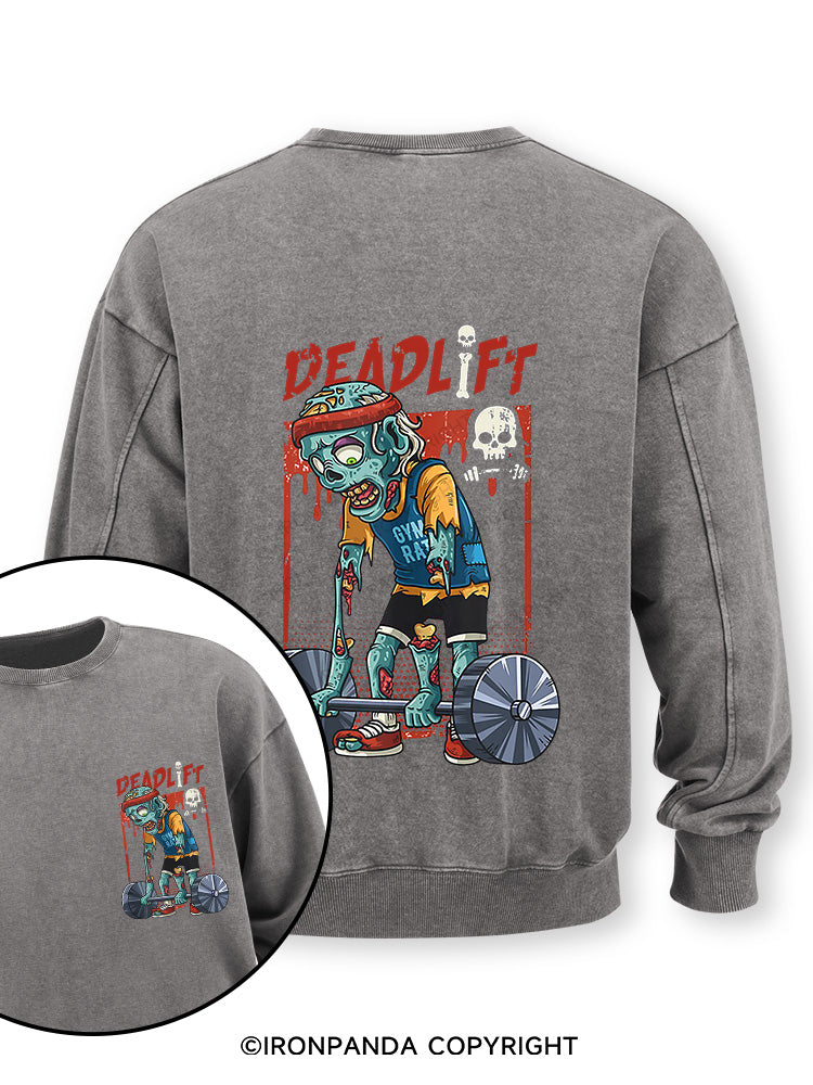 deadlift zombie Double-Sided Printed Washed Sweatshirt