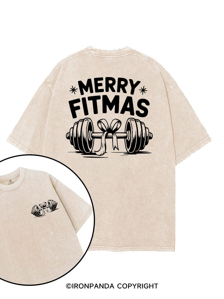 MERRY FITMAS CHRISTMAS STYLE printed Gym Shirt