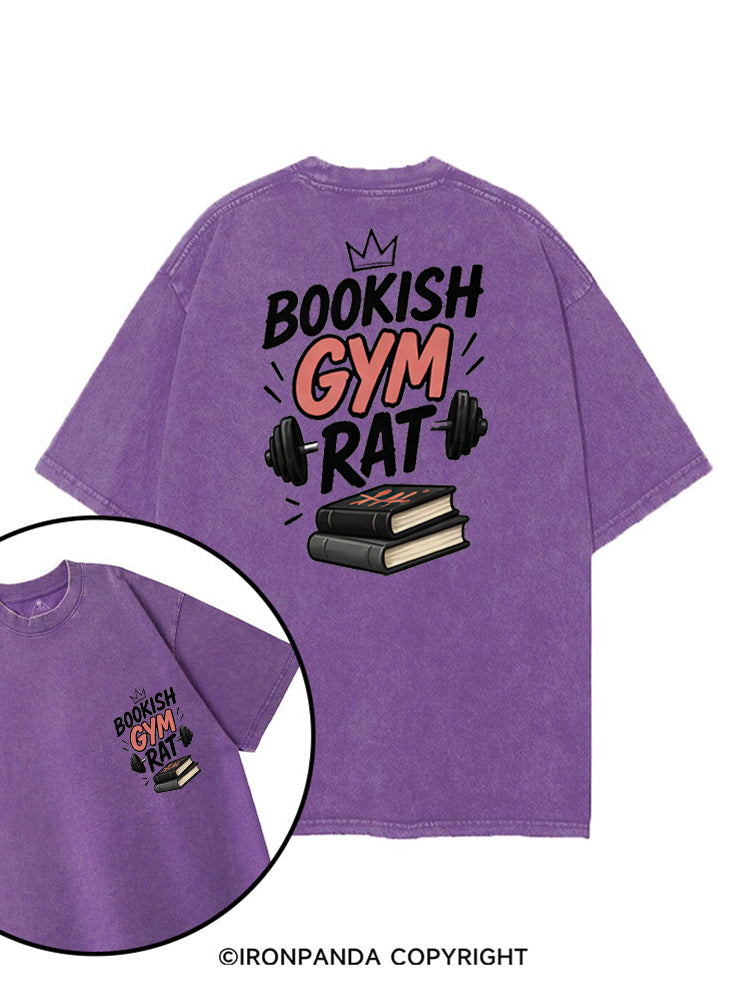 BOOKISH GYM RAT printed Gym Shirt