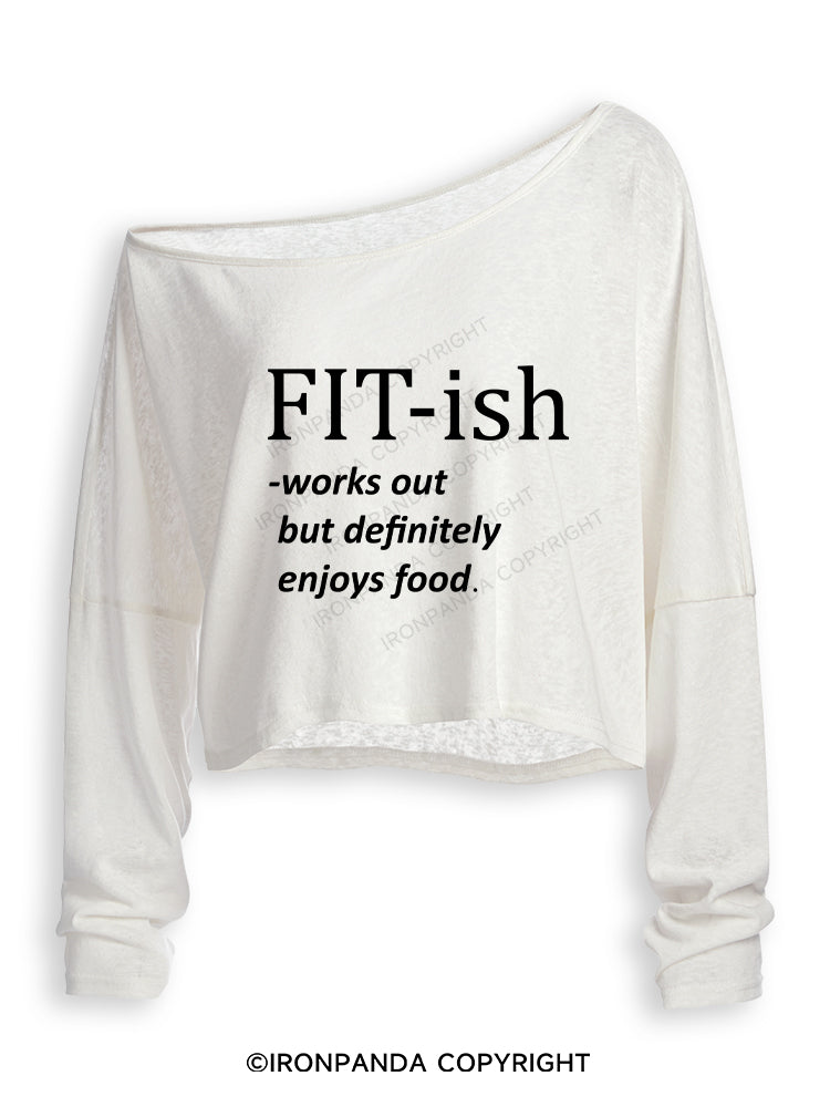 FIT-ISH Off Shoulder Long Sleeve Crop Top