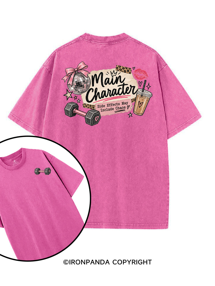MAIN CHARACTER SIDE EFFECTS MAY INCLUDE CHAOS printed Gym Shirt