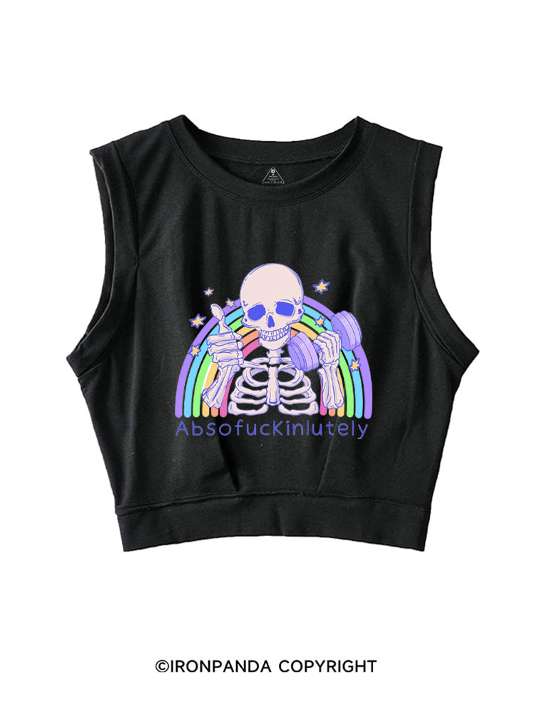 ABSOFUCKINLUTELY GYM SKELETON SLEEVELESS CROP TOPS