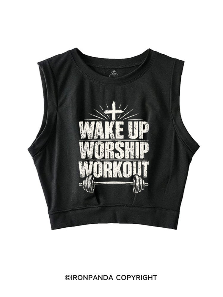 Wake Up Worship Workout Christian Workout SLEEVELESS CROP TOPS