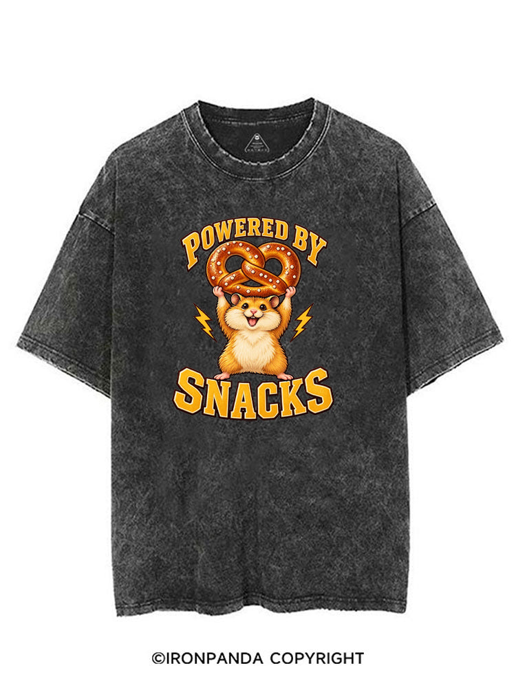 POWERED BY SNACKS FUNNY HAMSTER VINTAGE GYM SHIRT