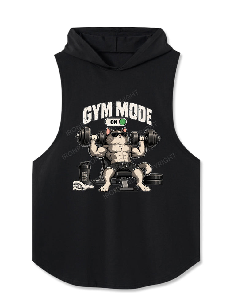 Gym Mode On Workout Cat Hooded Tank