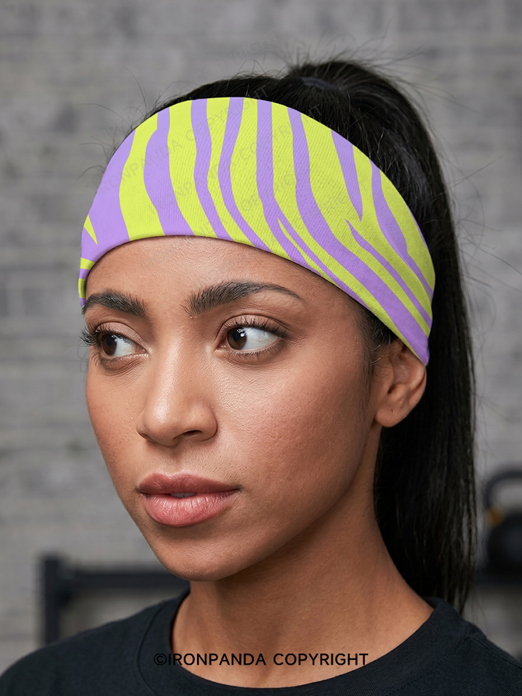 Purple Lime Zebra Gym Headband