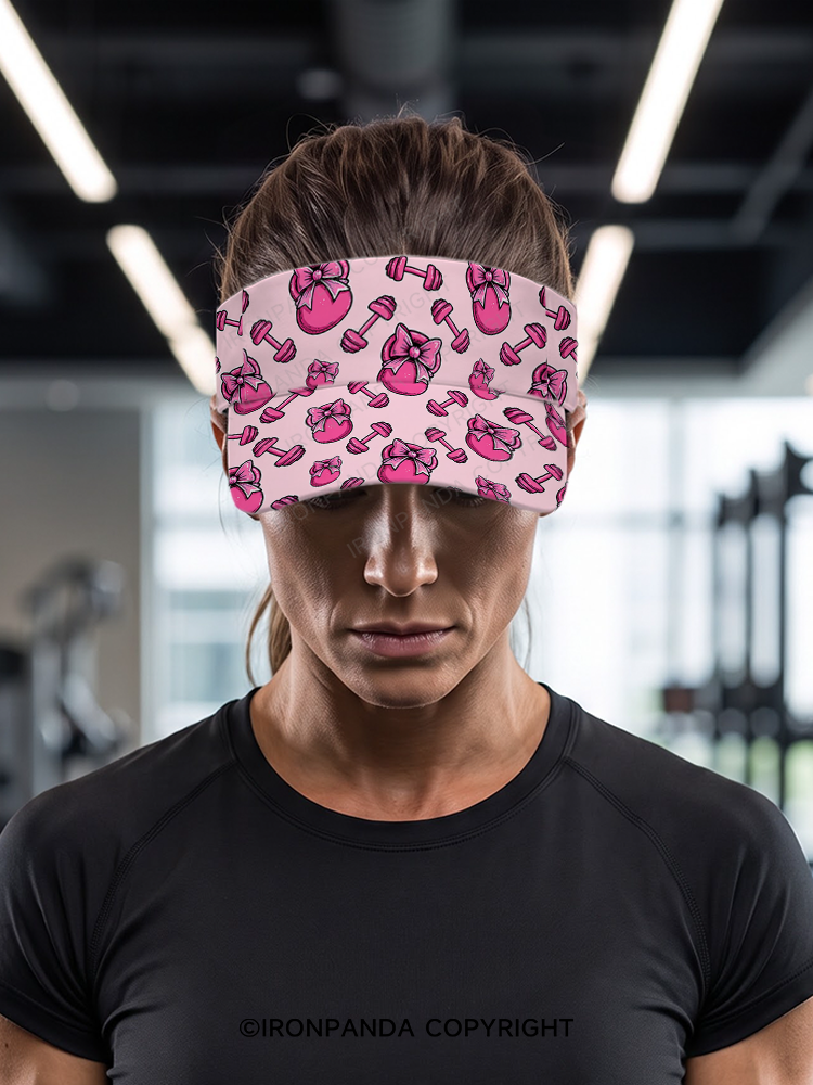 Pink Bow Printed Sports Visor