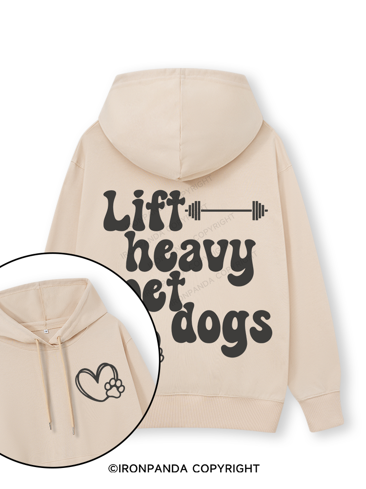 Lift Heavy Pet Dogs Letter Double-Sided Printed Classic Gym Hoodie