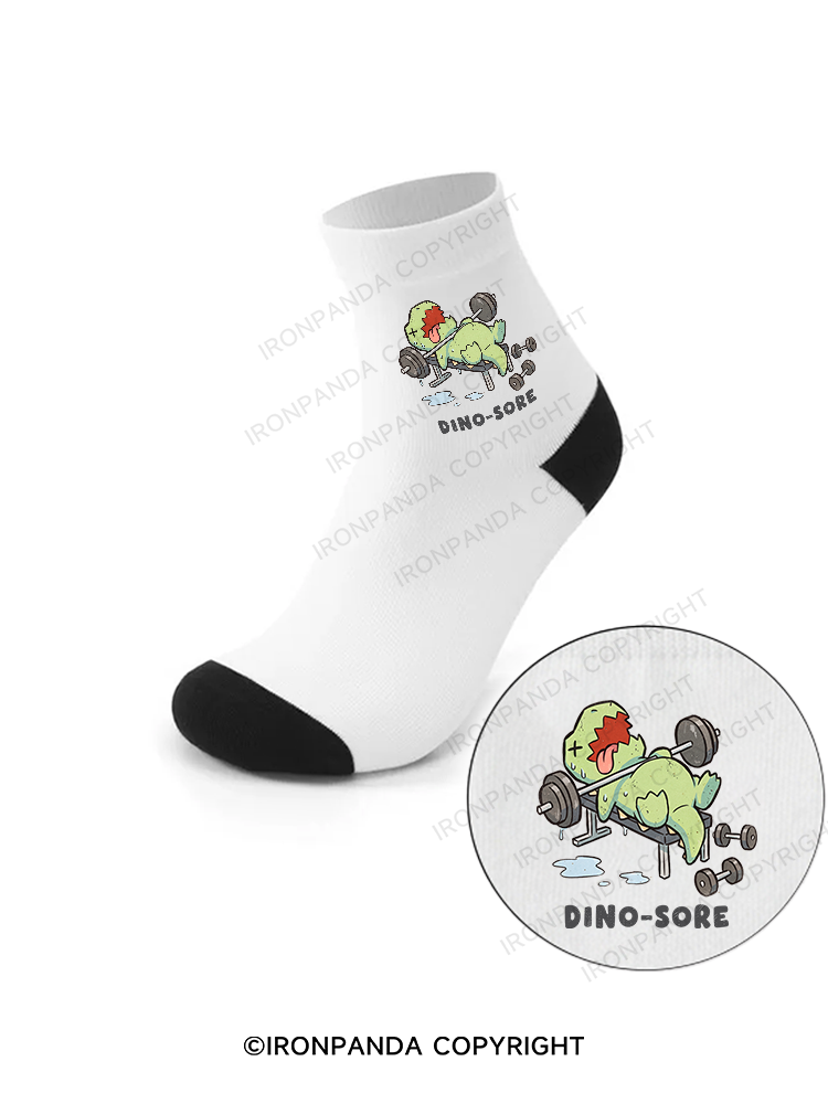 DINO-SORE FUNNY Crew Socks