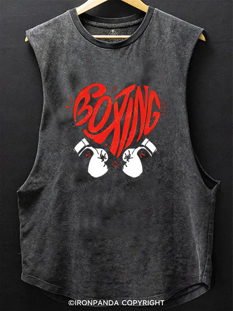 Boxing Gloves with Heart Scoop Bottom Cotton Tank