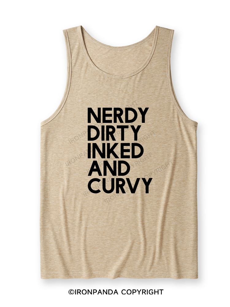NERDY, DIRTY, INKED AND CURVY Ultra Soft Heather Tank