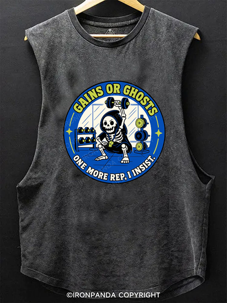 Gains or Ghosts Grim Reaper Scoop Bottom Cotton Tank