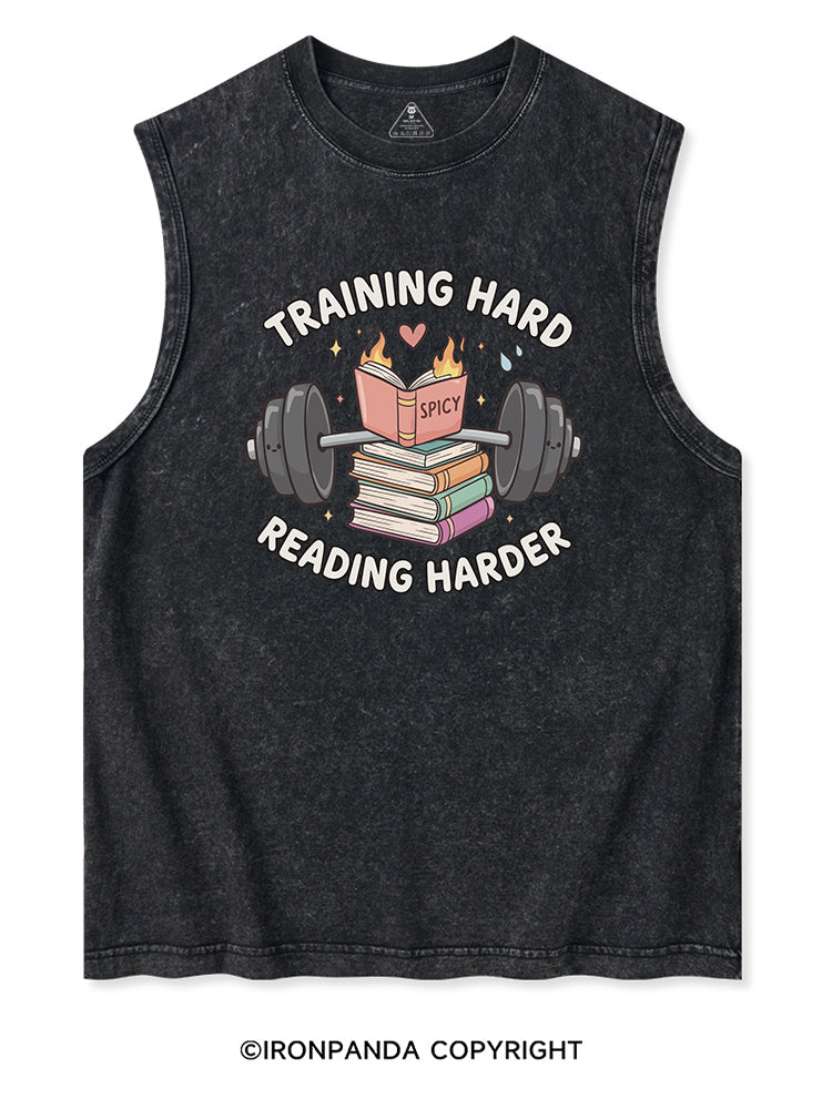 TRAINING HARD READING HARDER Washed Tank