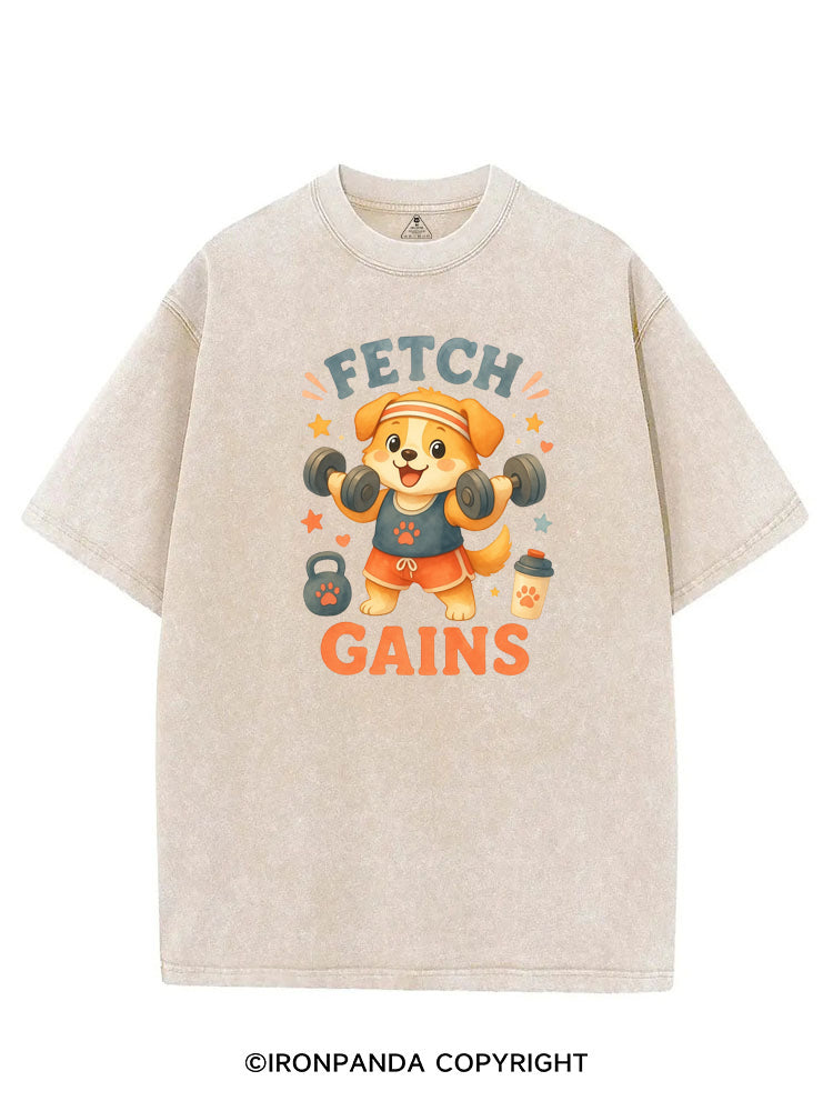 FETCH GAINS GYM DOG VINTAGE GYM SHIRT