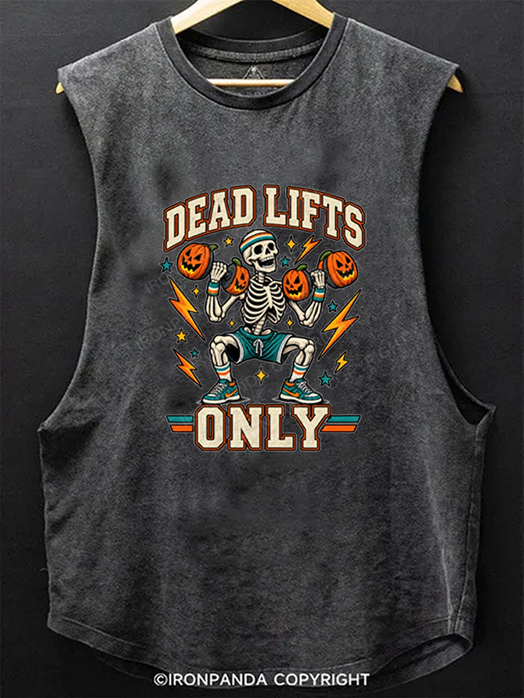 Dead Lifts Only Halloween Skeleton Scoop Bottom Cotton Tank