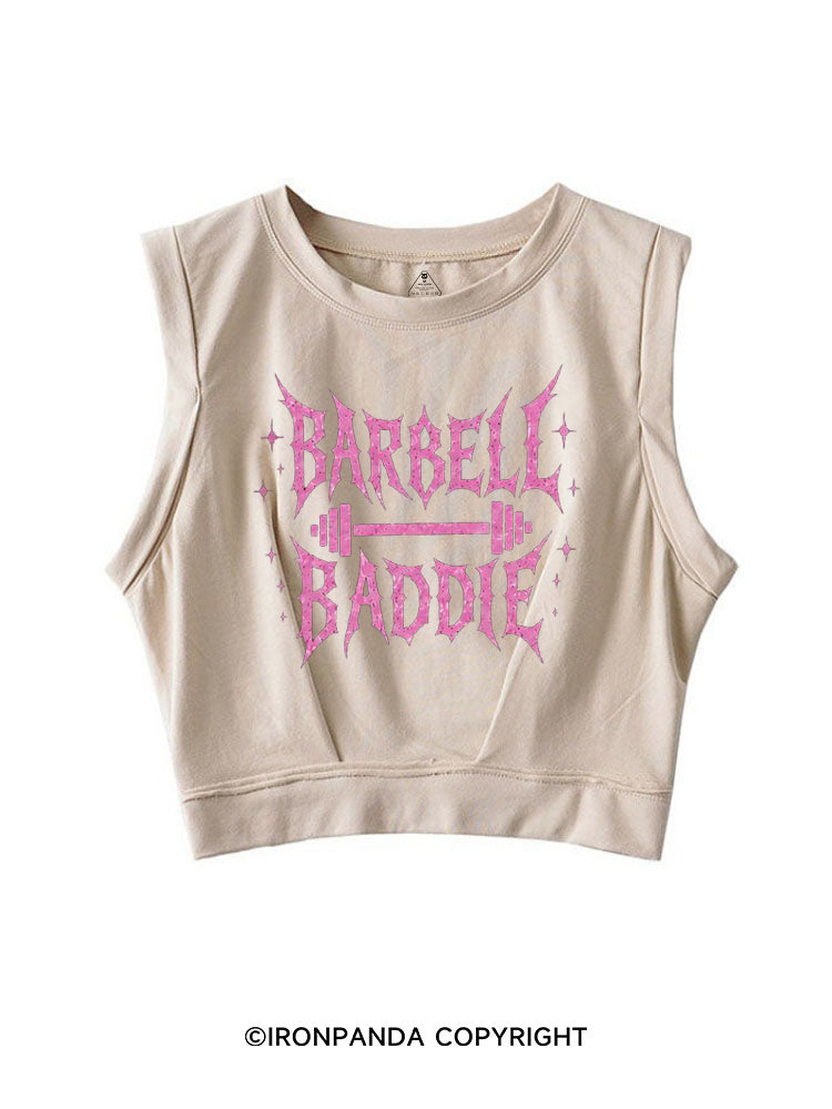 Barbell Baddie Fitness Weightlifting SLEEVELESS CROP TOPS