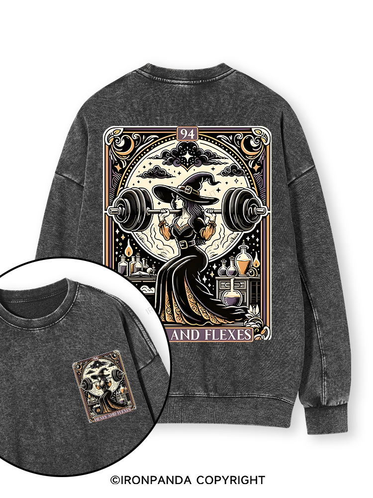 HEXES AND FLEXES Double-Sided Printed Washed Sweatshirt