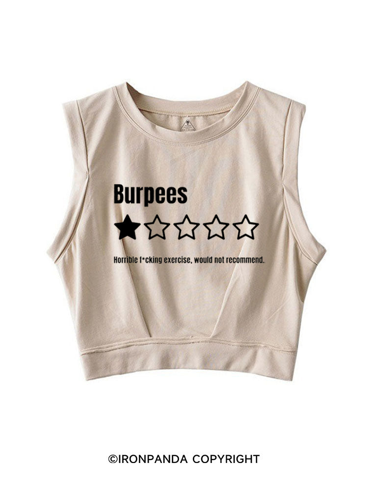 BURPEES HORRIBLE FUCKING EXERCISE, WOULD NOT RECOMMEND SLEEVELESS CROP TOPS