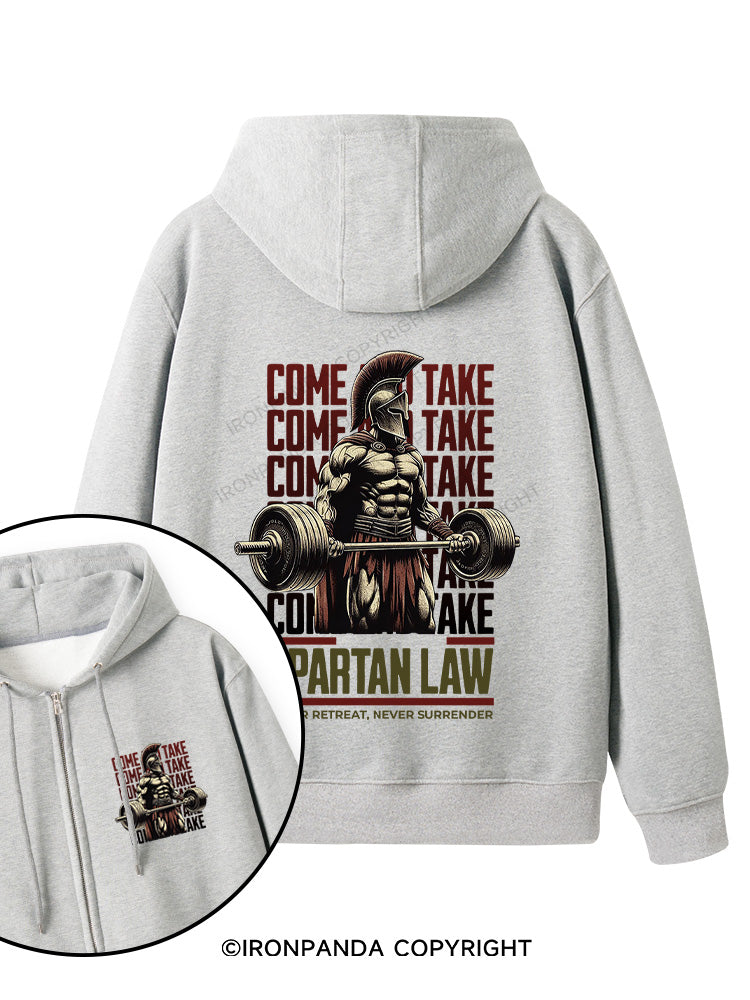 spartan law Double-Sided Printed Fleece Zip Up Hoodie