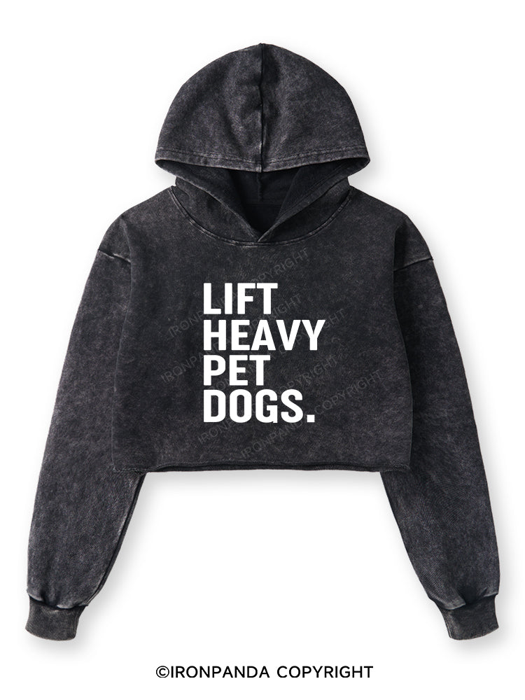 LIFT HEAVY PET DOGS Washed Crop Hoodie