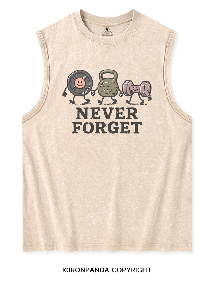NEVER FORGET FITNESS Washed Tank