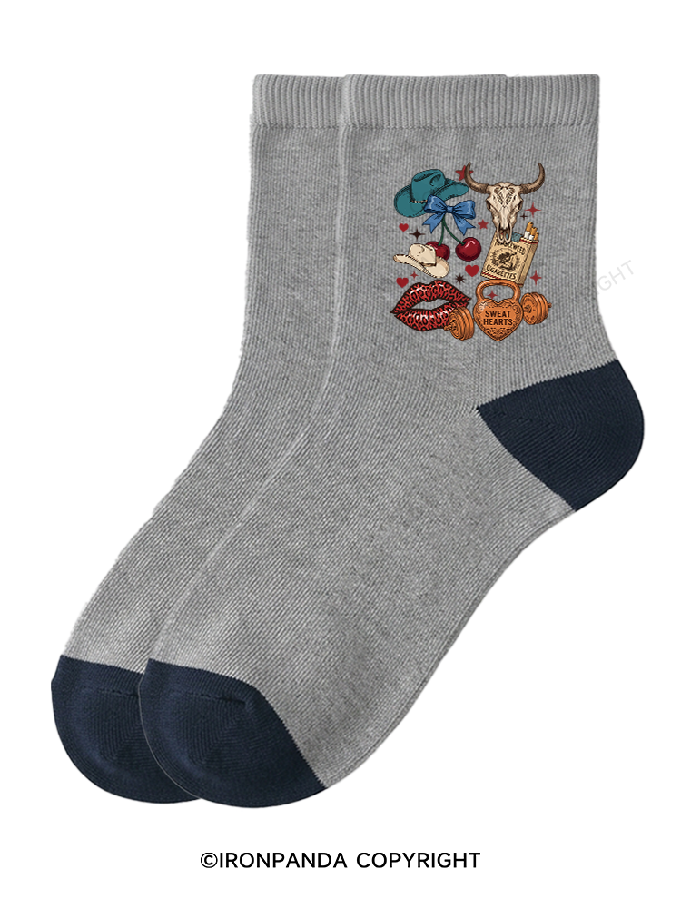 Sweat Hearts Western Gym Crew Socks