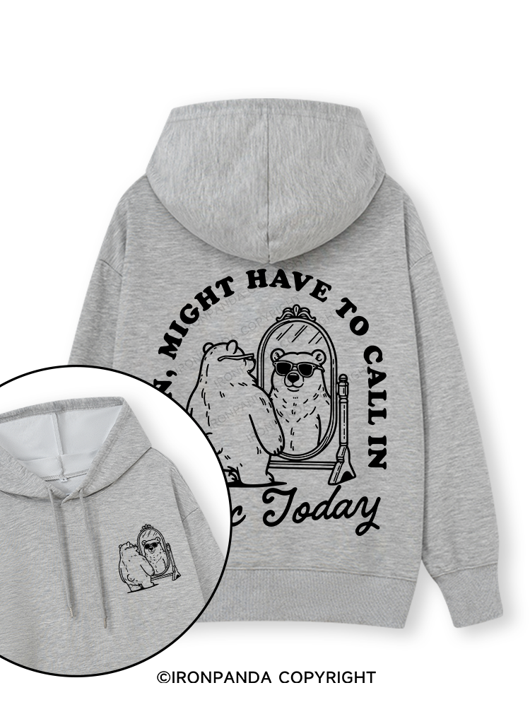 DAMN, MIGHT HAVE TO CALL IN THICC TODAY Double-Sided Printed Classic Gym Hoodie