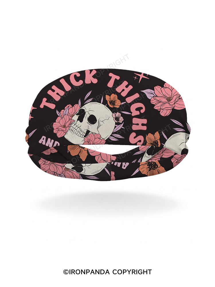 THICK THIGHS AND CHILL VIBES Gym Headband