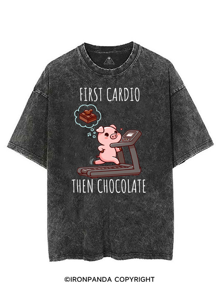 FIRST CARDIO THEN CHOCOLATE VINTAGE GYM SHIRT