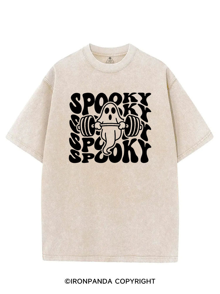 SPOOKY SPOOKY CUTE WEIGHTLIFTING GHOST VINTAGE GYM SHIRT
