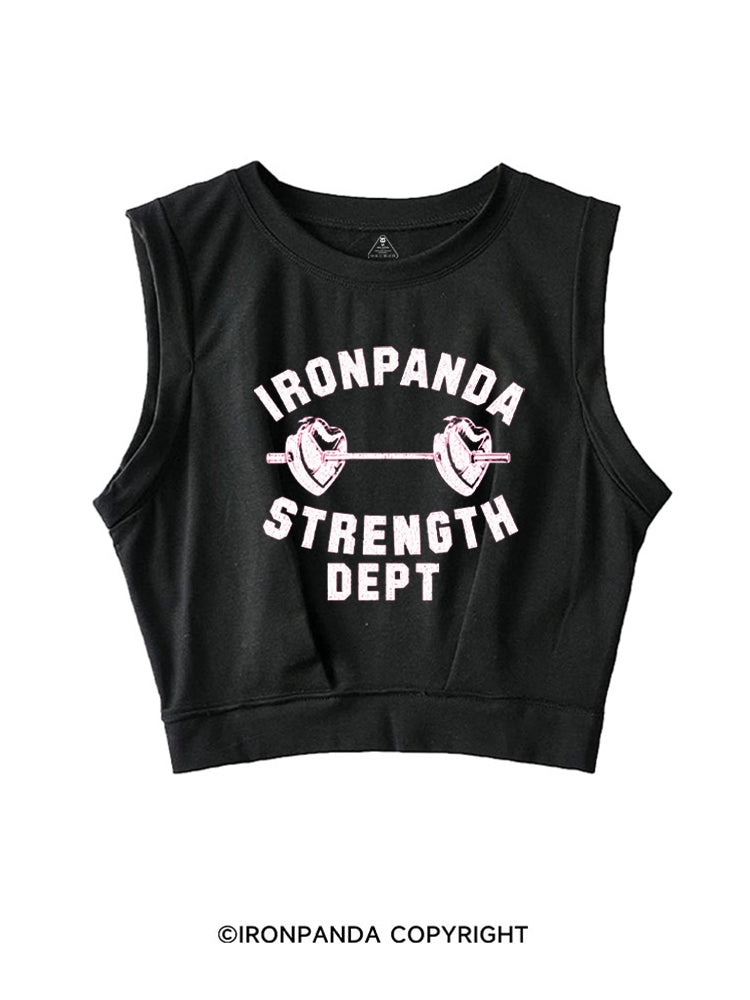 IRONPANDA STRENGTH DEPT SLEEVELESS CROP TOPS