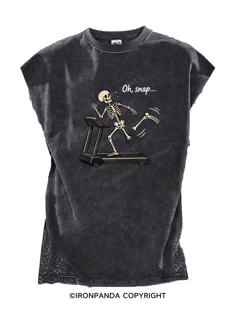 Oh Snap Funny Skeleton Cut Off Tank