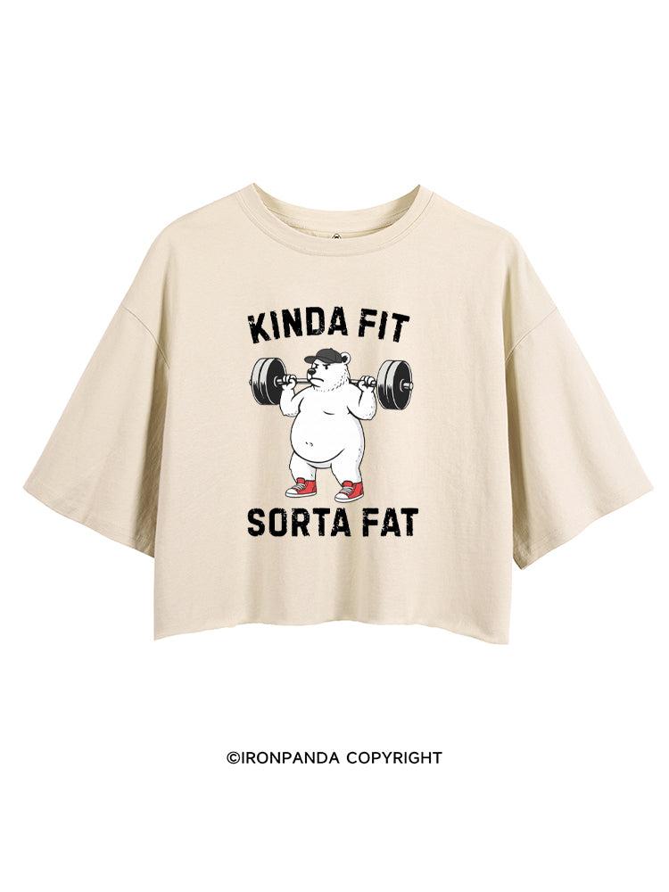 KINDA FIT, SORTA FAT WEIGHTLIFTING GYM CROP TOPS