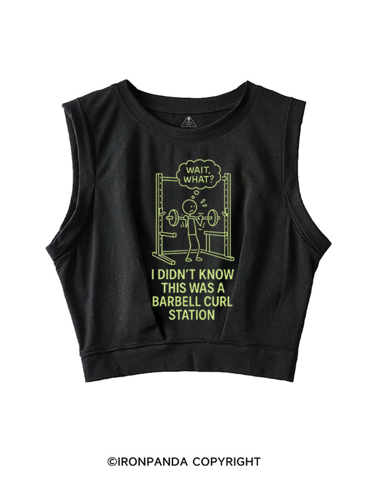 WAIT, WHAT I DIDN'T KNOW THIS WAS A BARBELL CURL STATION SLEEVELESS CROP TOPS