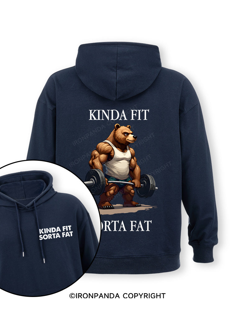 KINDA FIT SORTA FAT MUSCLE BEAR Double-Sided Printed Classic Gym Hoodie