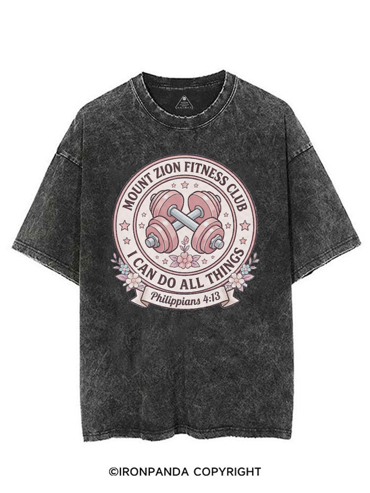 MOUNT ZION FITNESS CLUB I CAN DO ALL THINGS VINTAGE GYM SHIRT