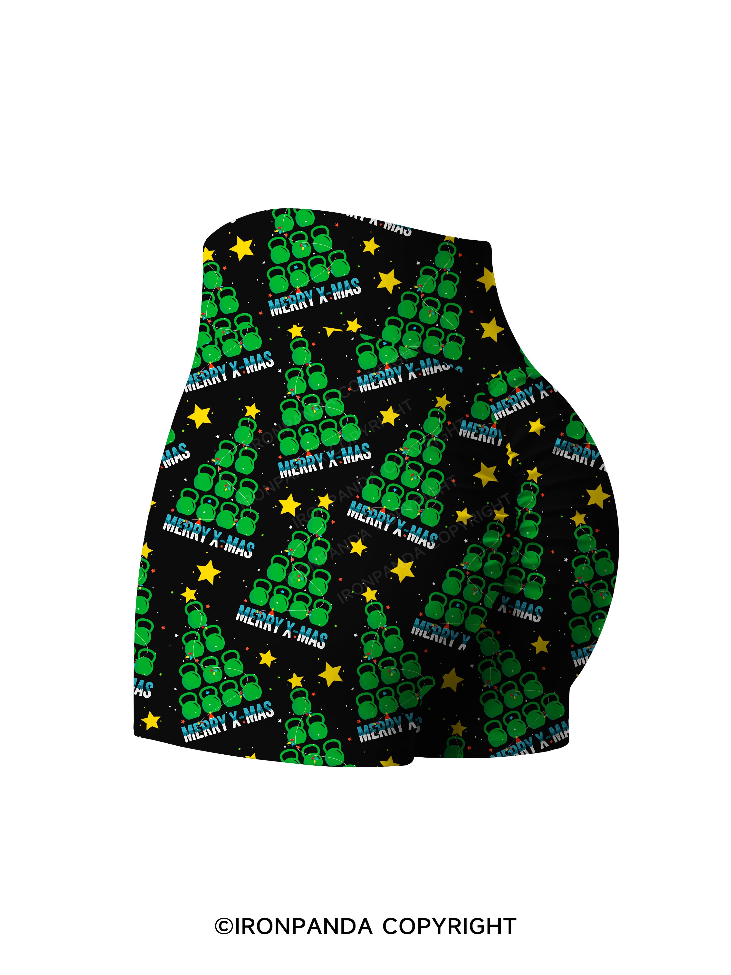 Merry X-mas Printed Yoga Shorts
