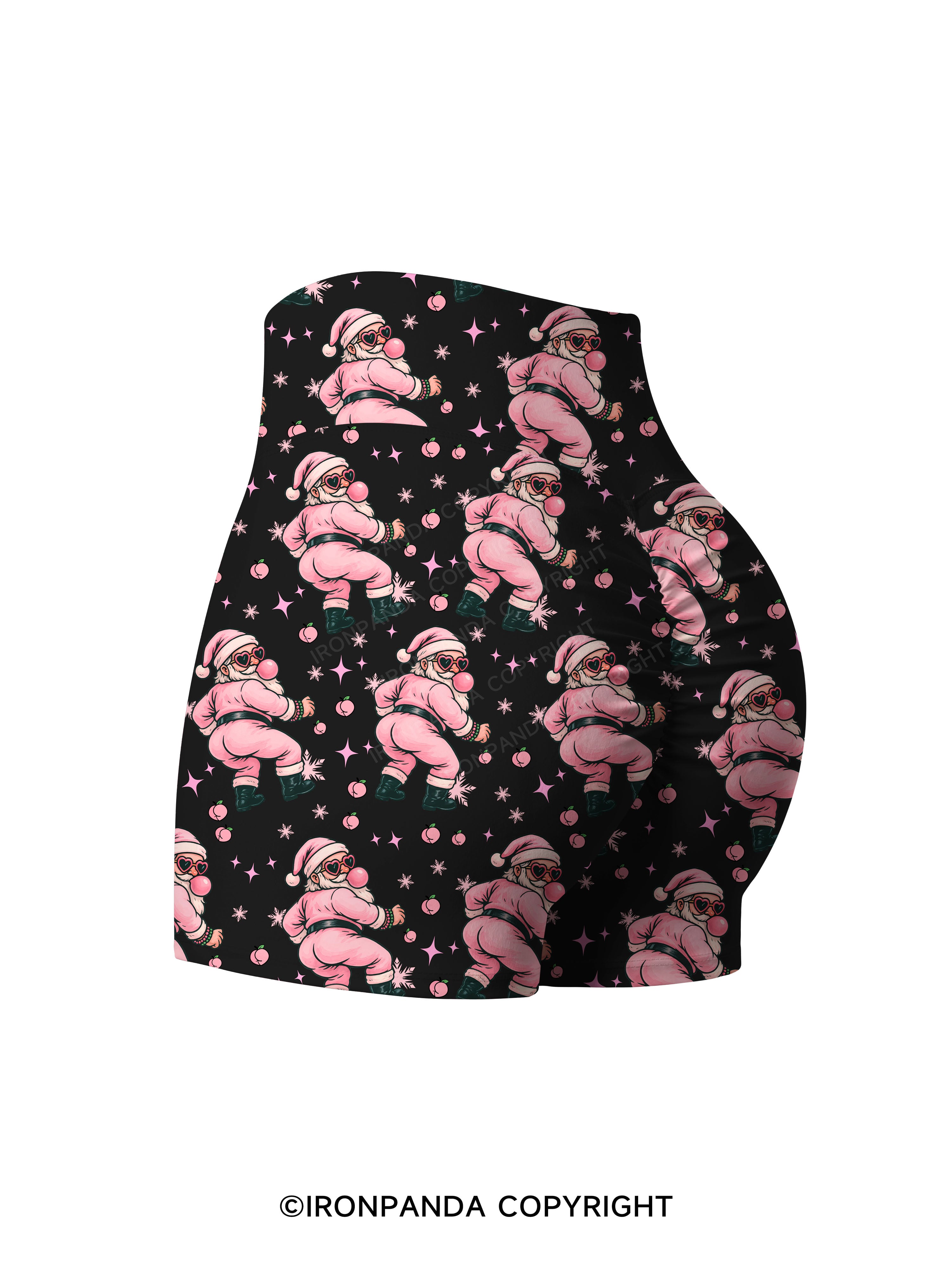 IRONPANDA MERRY THICC-MAS Printed Yoga Shorts