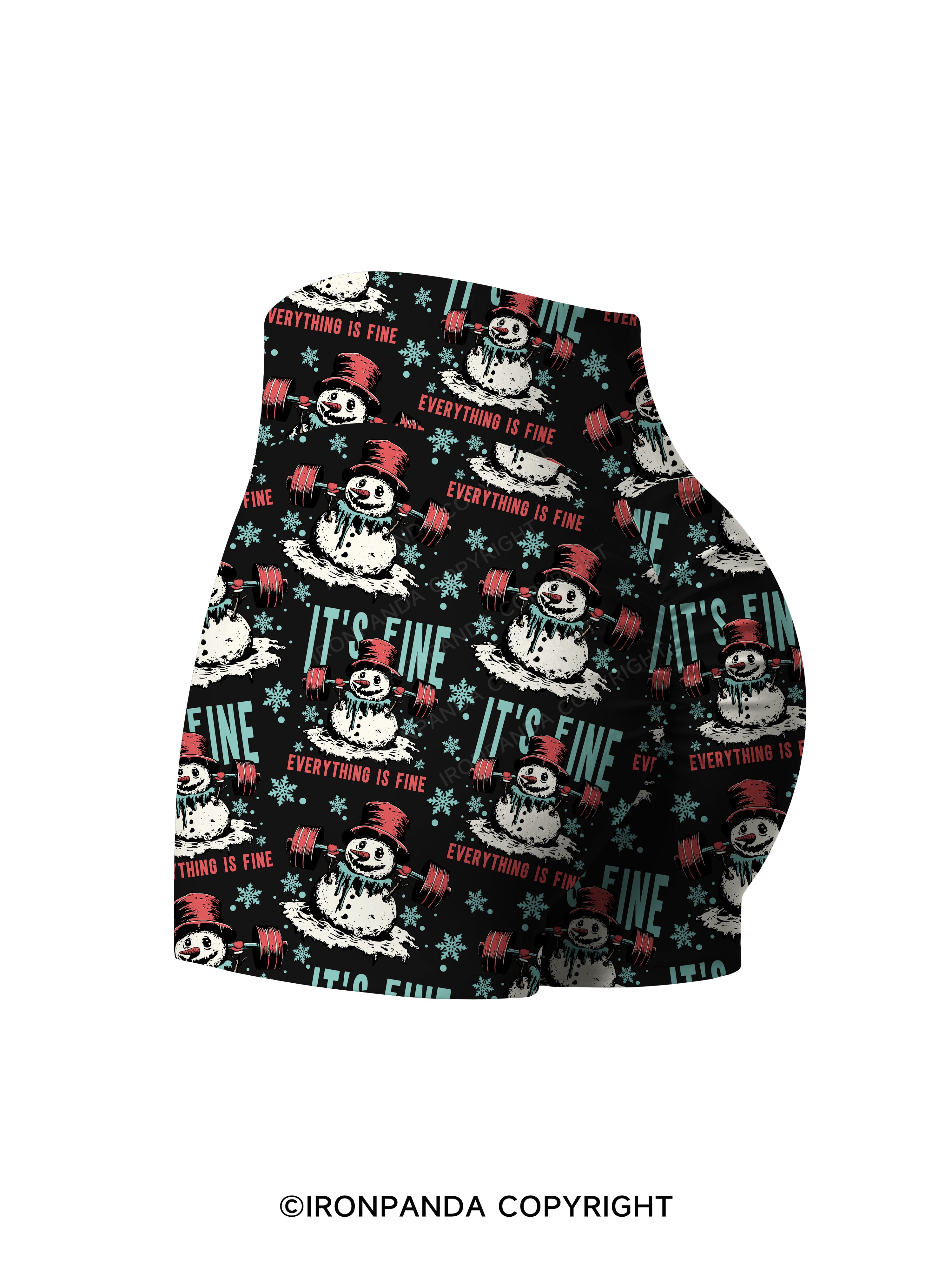 IT'S FINE EVERYTHING IS FINE Printed Yoga Shorts