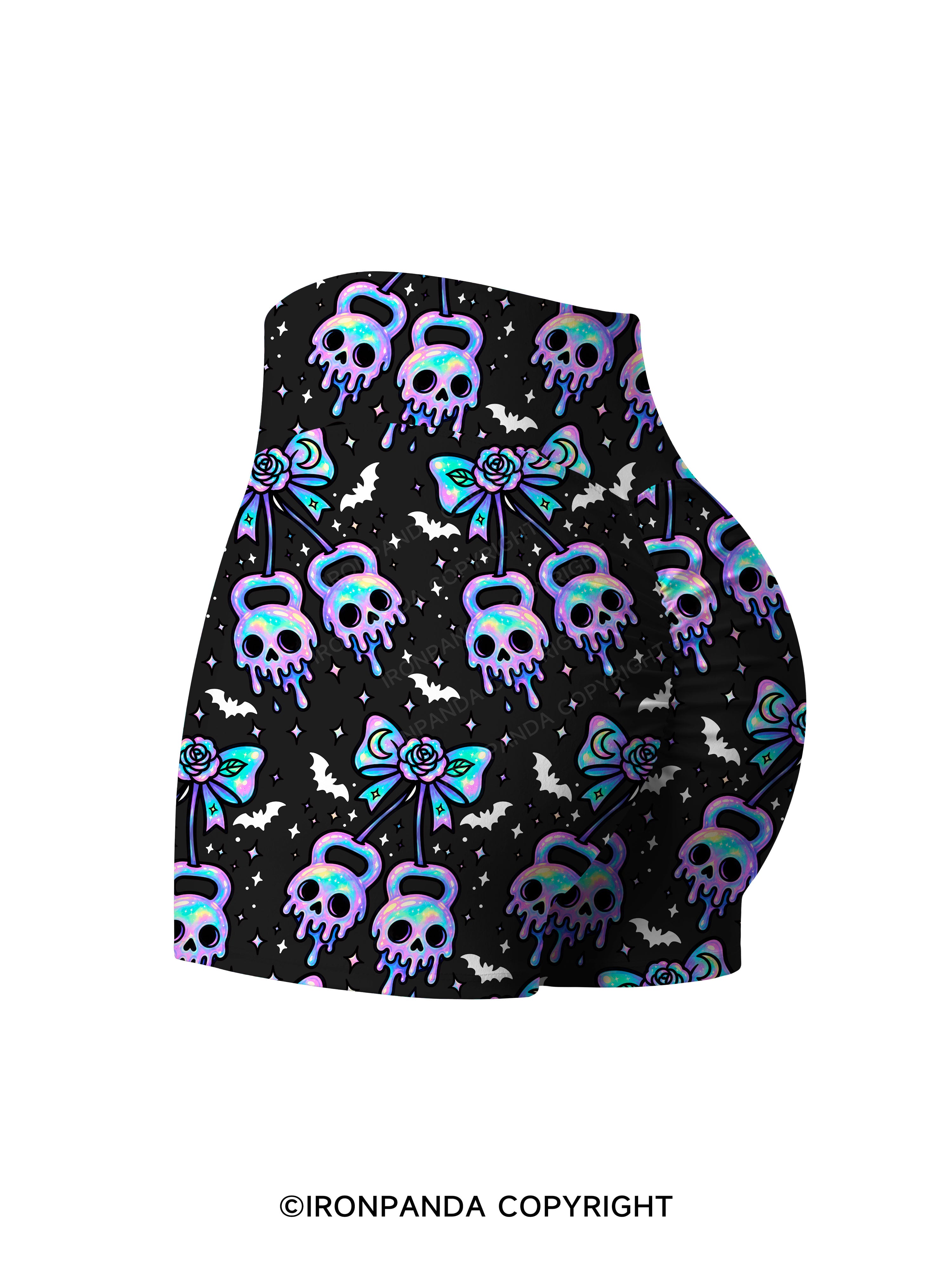 GHOST DRIP KETTLEBELLS Print Printed Yoga Shorts