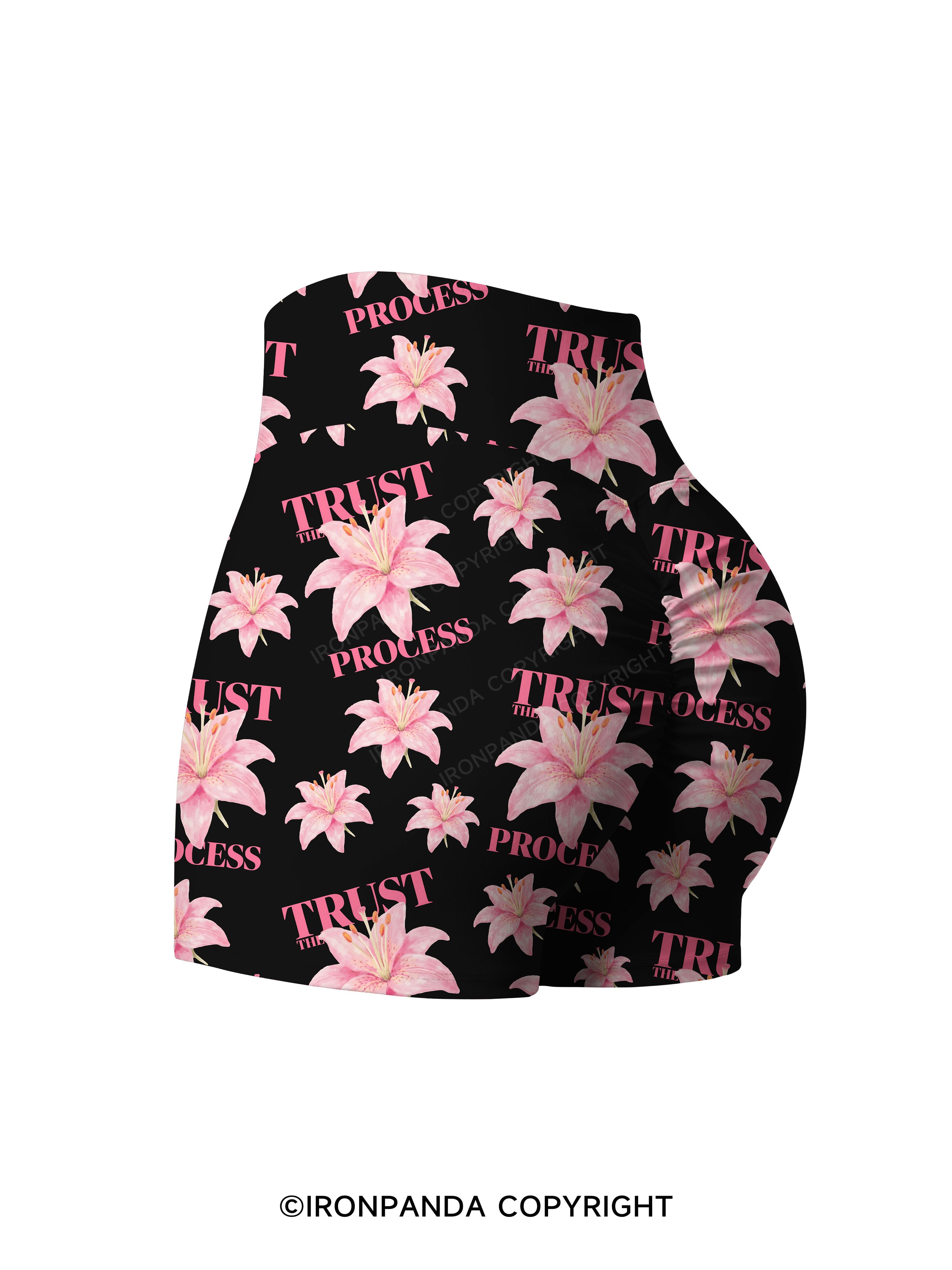TRUST THE PROCESS Printed Yoga Shorts
