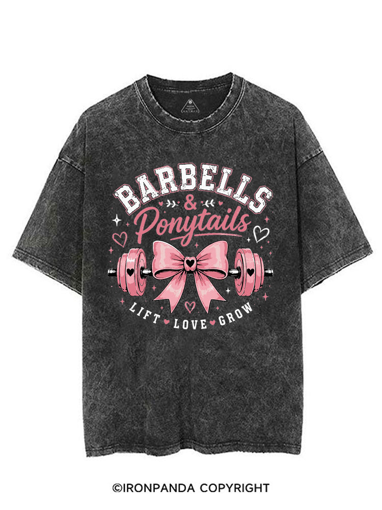 BARBELLS & PONYTAILS LIFT LOVE GROW VINTAGE GYM SHIRT