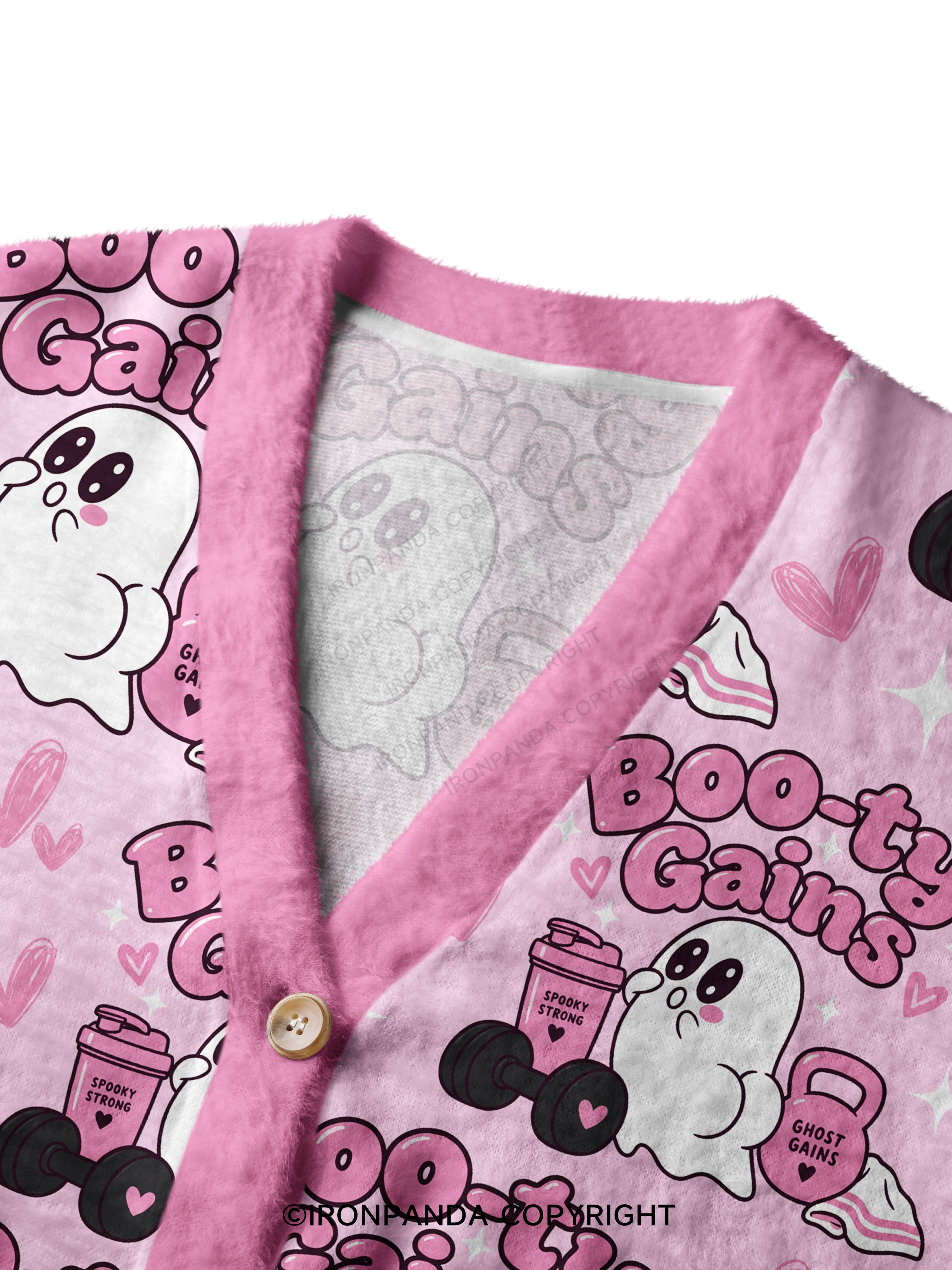 Boo-ty Gains Ghost Crop Ugly Cardigan Sweater