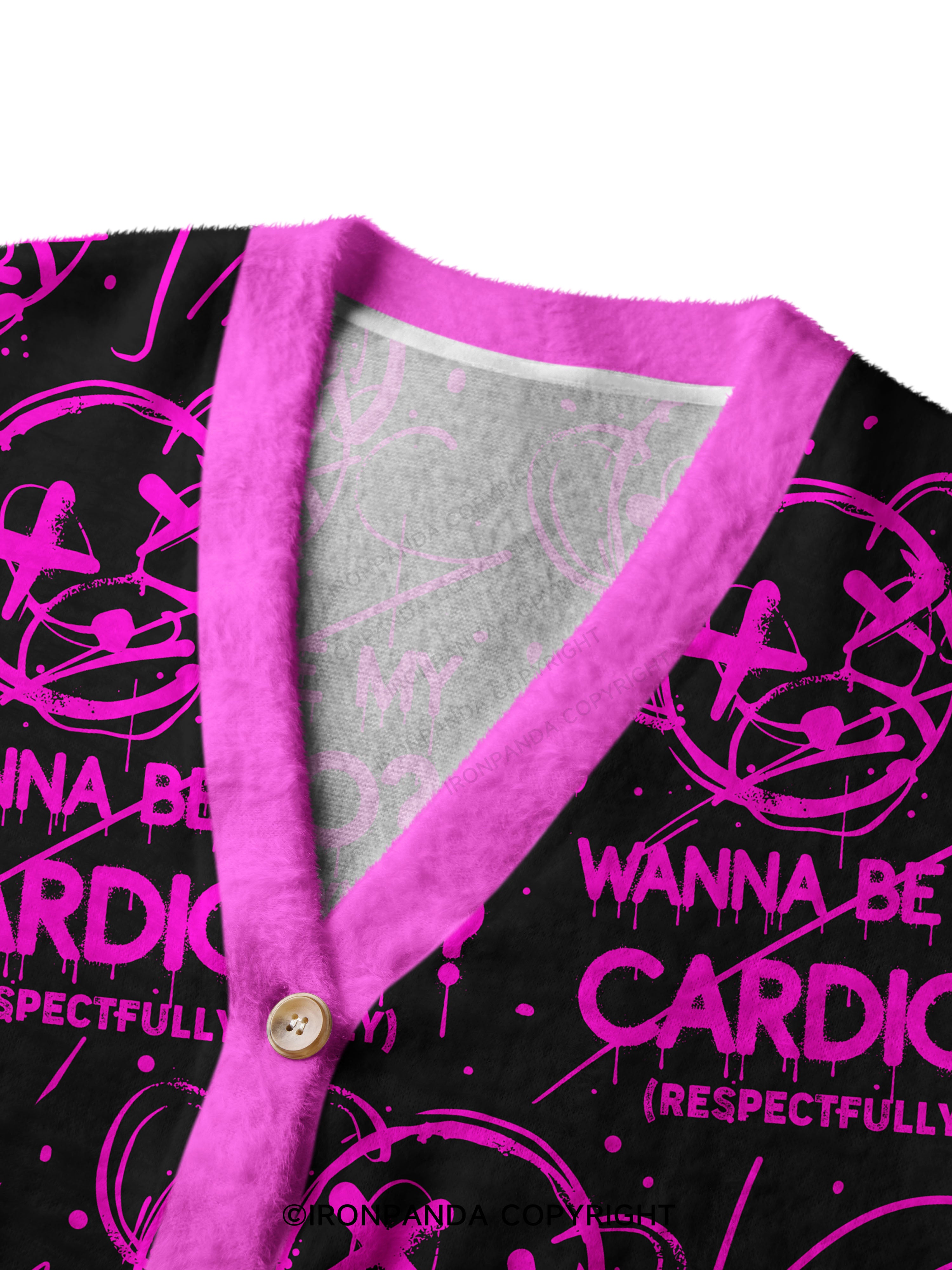 WANNA BE MY CARDIO Crop Ugly Cardigan Sweater