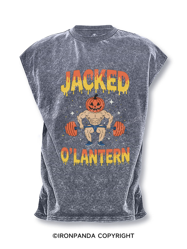 Jacked O Lantern Halloween Pumpkin Cut Off Tank