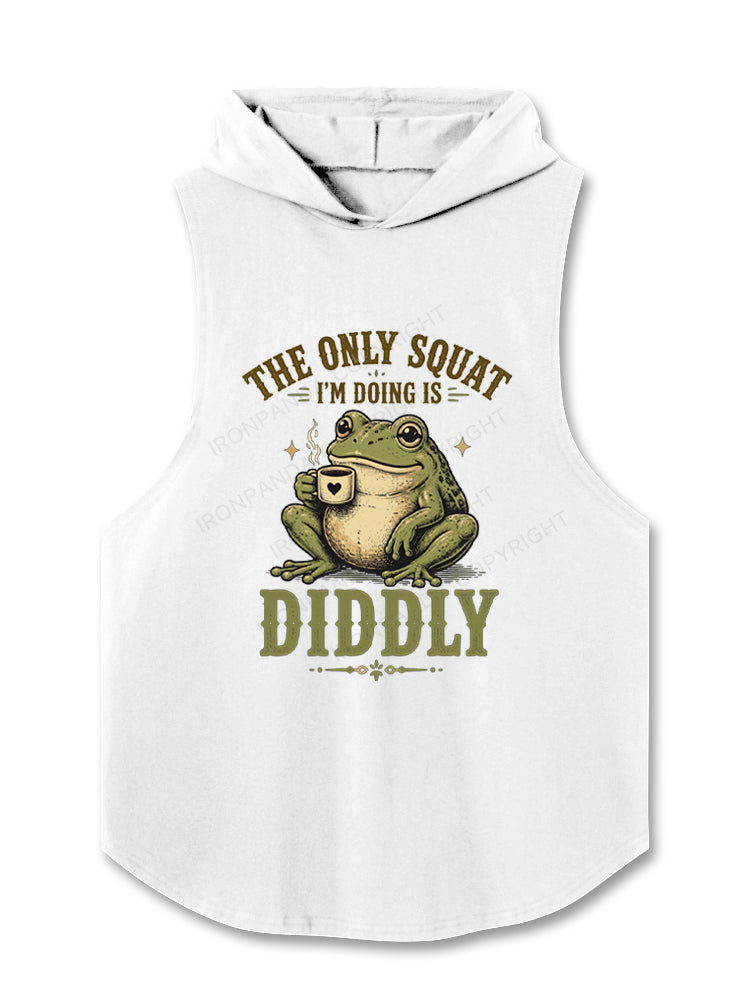 Funny Frog Squat Diddly Fitness Pun Coffee Hooded Tank