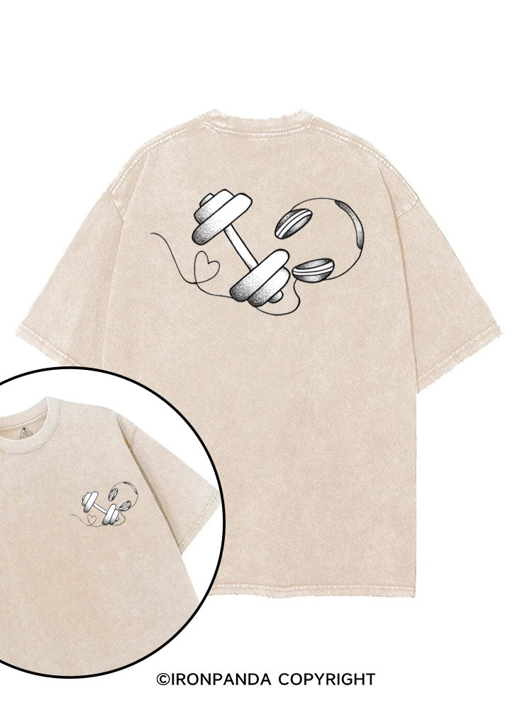 BARBELL BEATS printed Gym Shirt