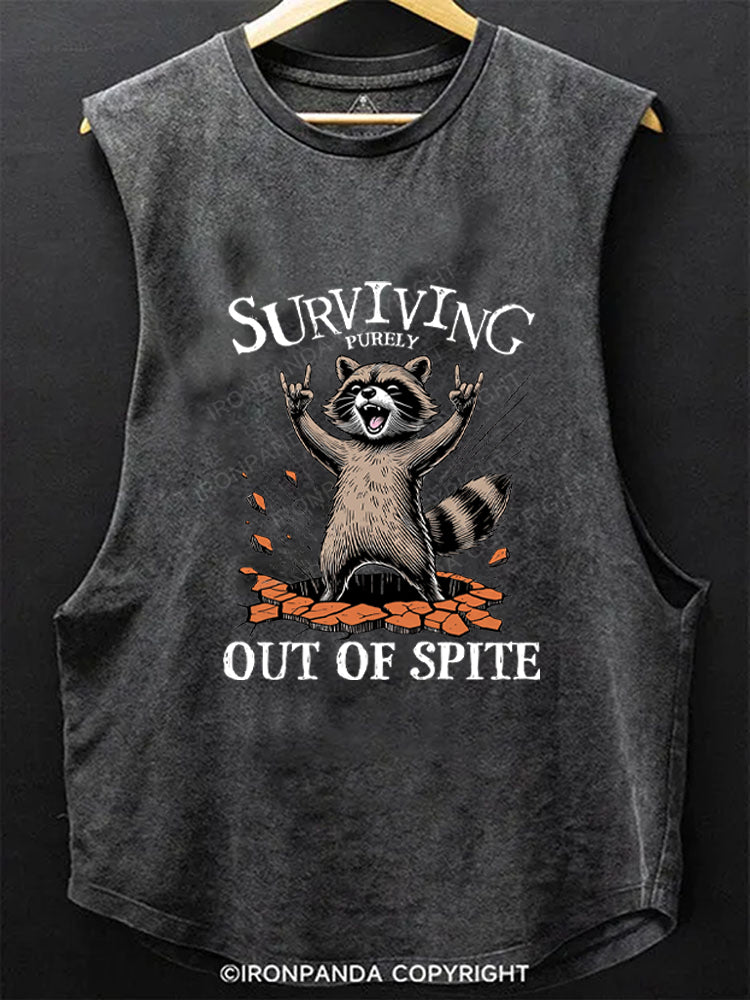 Raccoon Surviving Purely Out of Spite Scoop Bottom Cotton Tank